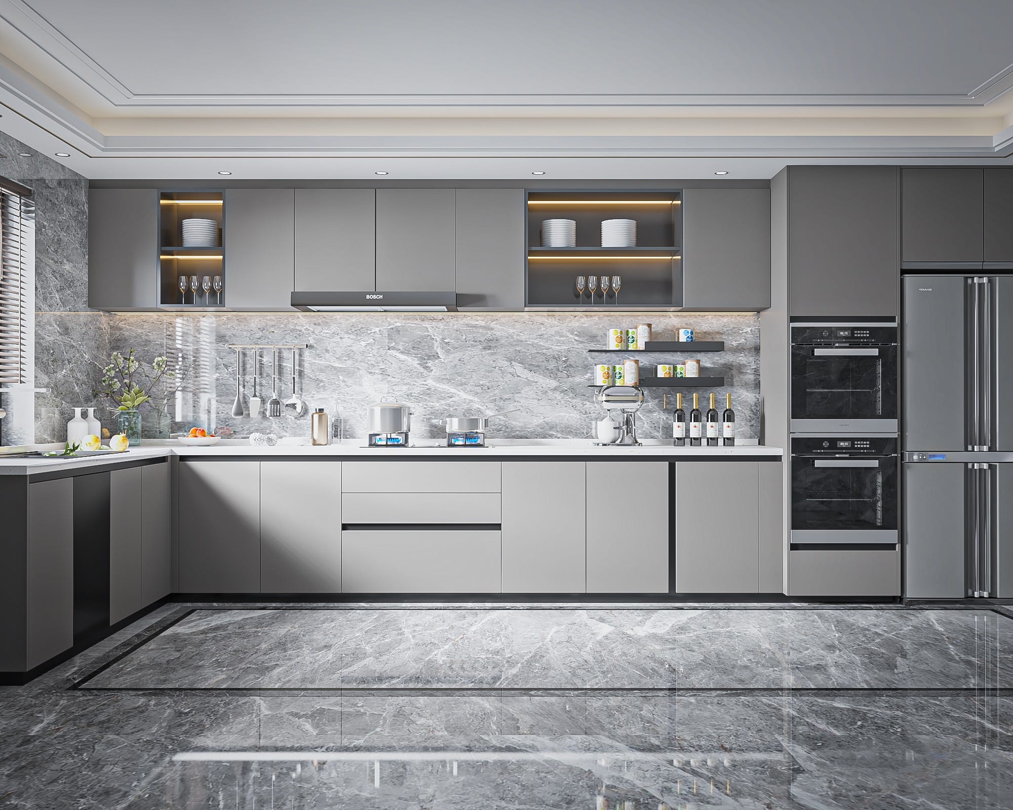 Urban Gray Kitchen Cabinet View 3